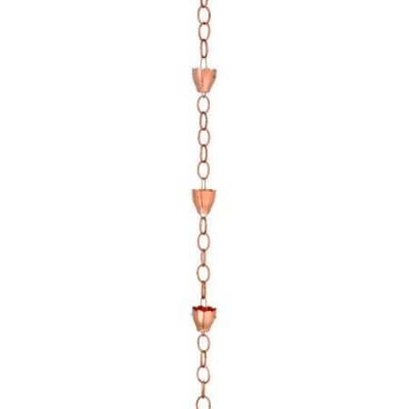 GOOD DIRECTIONS Good Directions 6 Cup Crocus Rain Chain, Polished Copper 491P-8